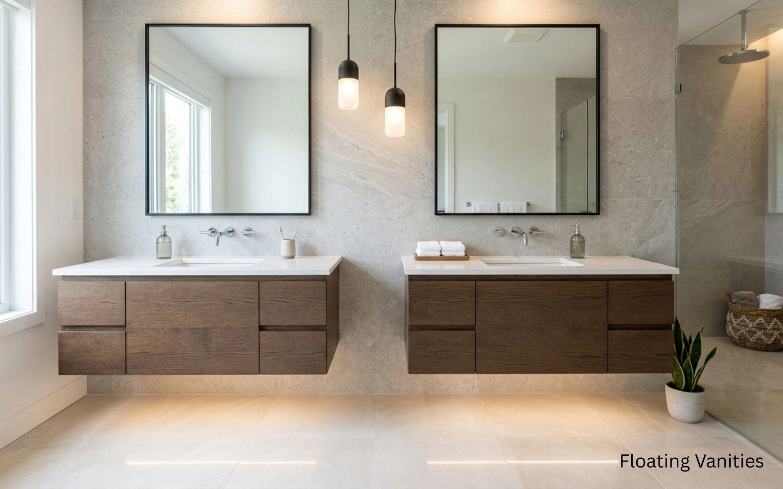 Floating Vanities Bathroom Idea