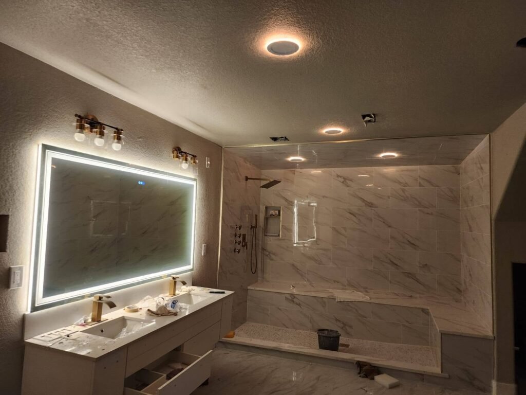 Latest Lighting and Modern Bathroom Remodel