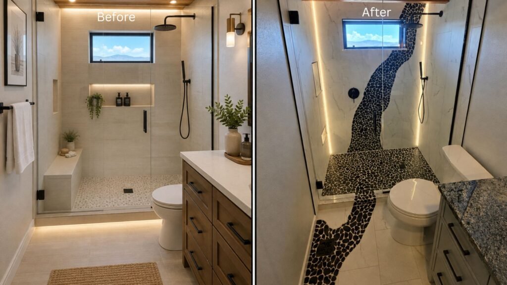 Custom Bathroom Remodel (before and after)