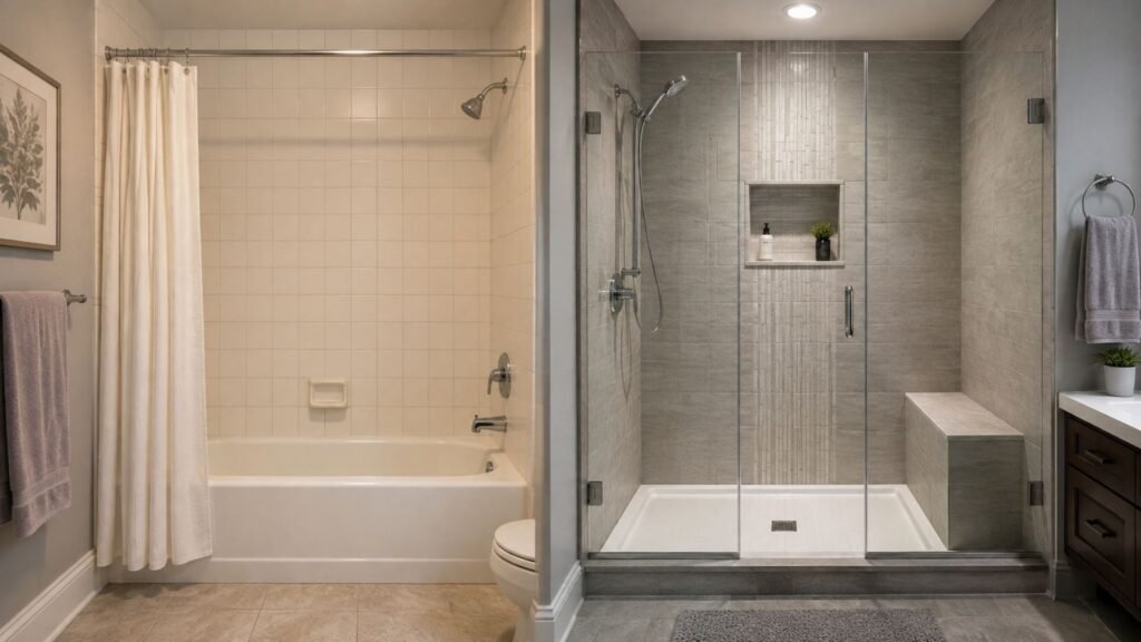 Tub-to-Shower Conversion