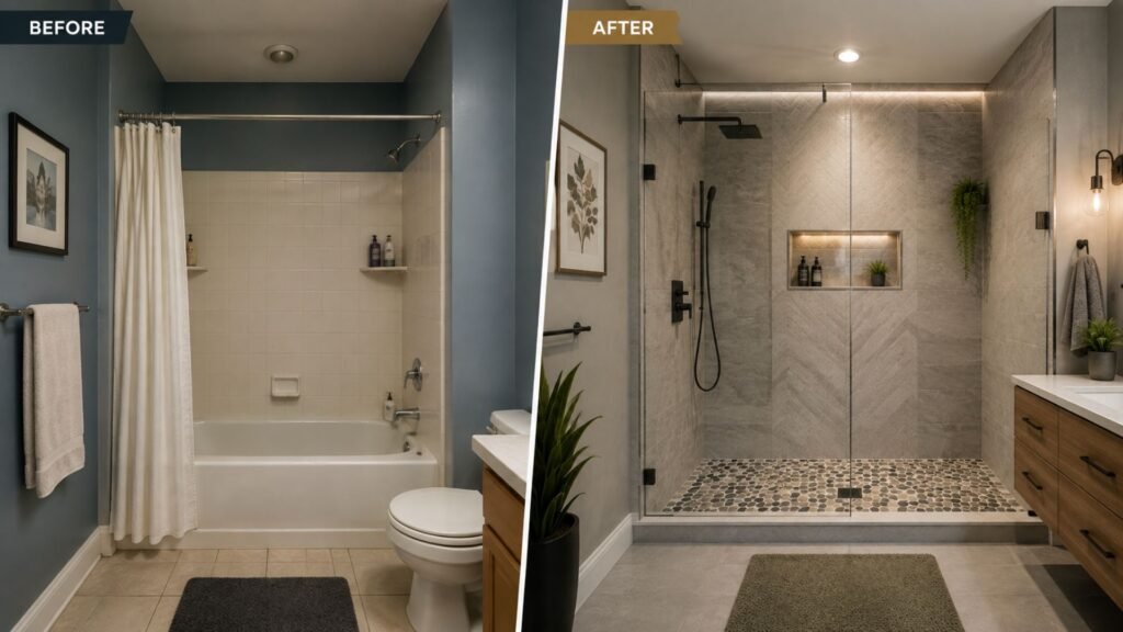 Tub-to-Shower Conversion